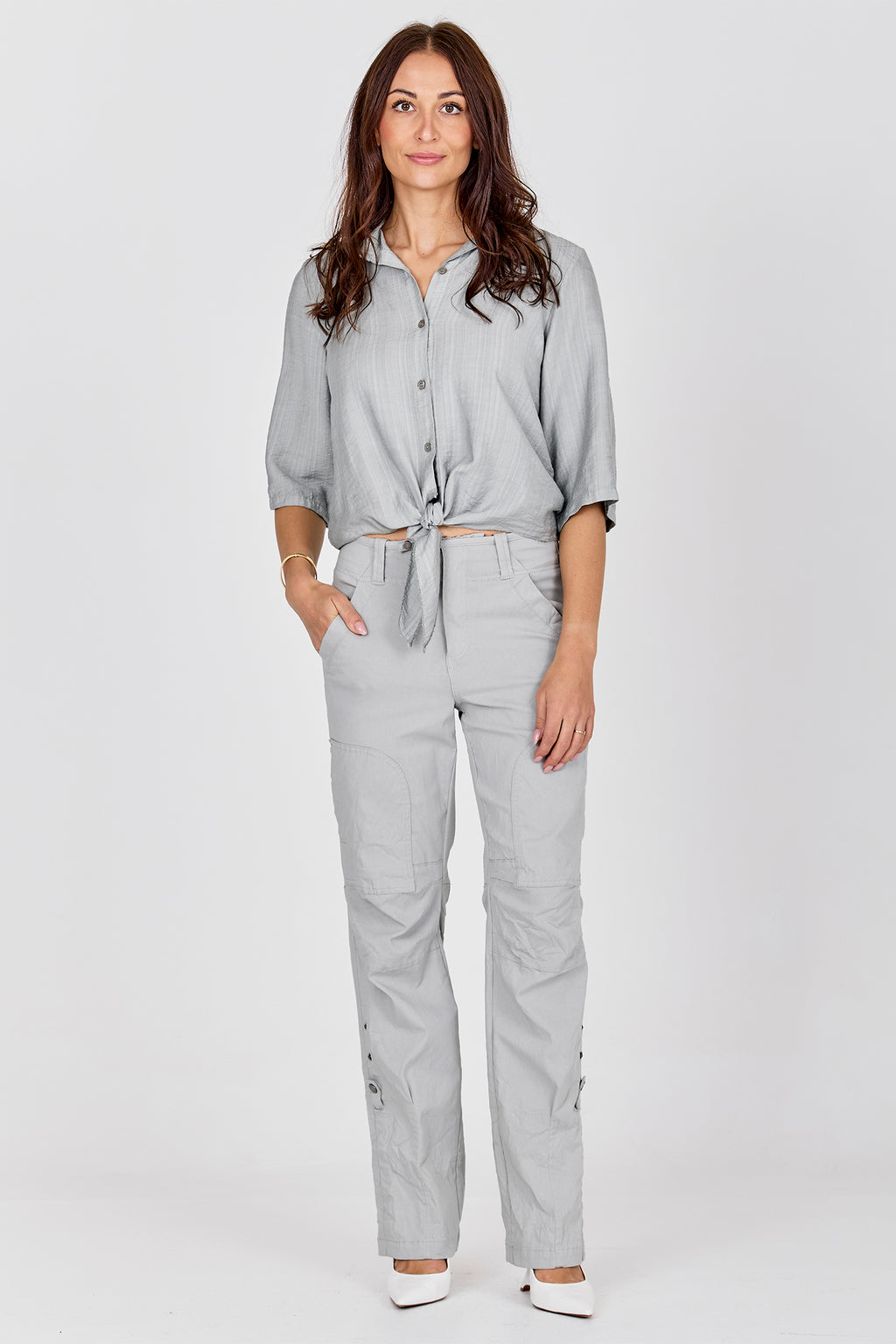 Nu Denmark Caitlin Blue Mint Tie Front Shirt 8726-40 303