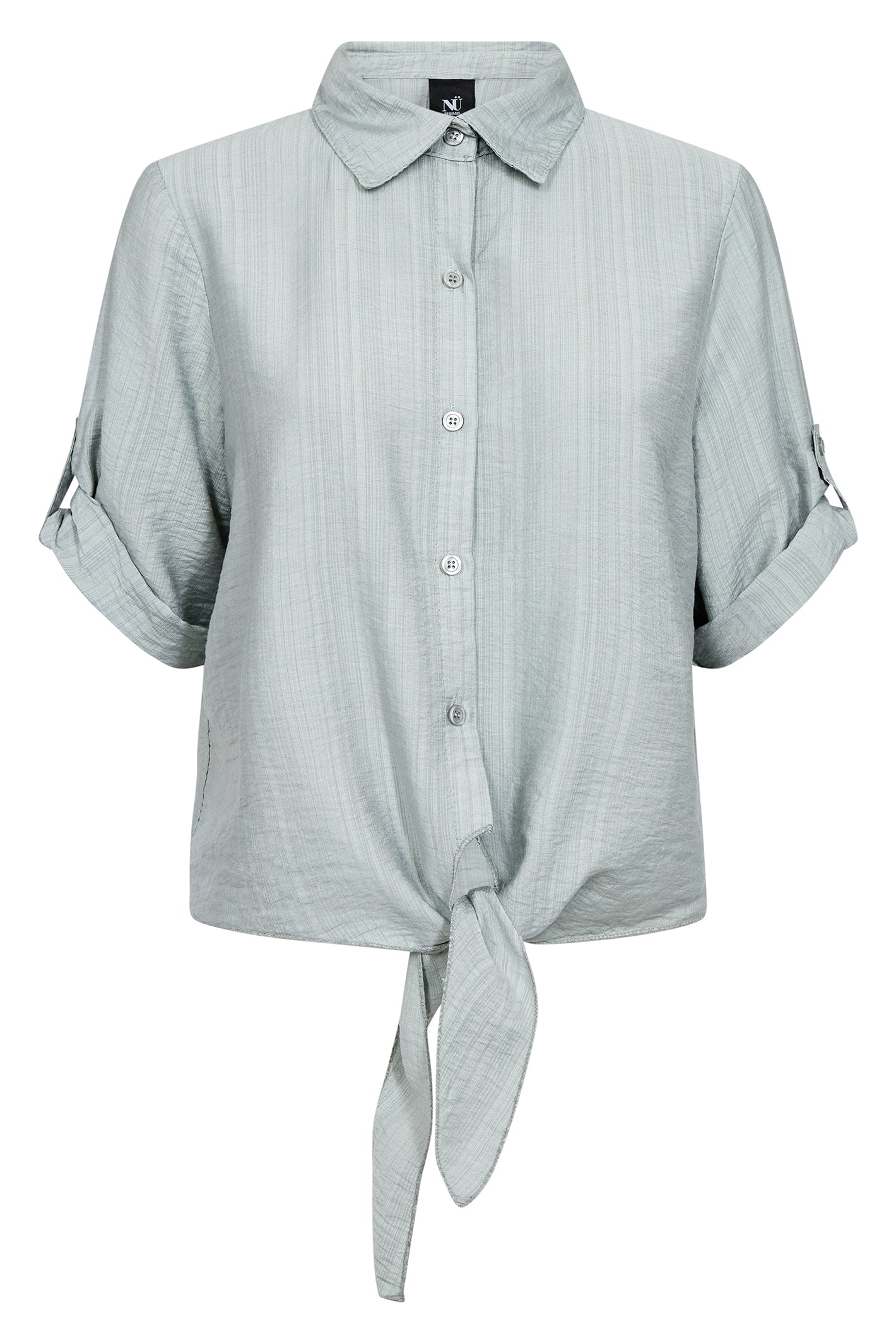 Nu Denmark Caitlin Blue Mint Tie Front Shirt 8726-40 303