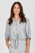 Nu Denmark Caitlin Blue Mint Tie Front Shirt 8726-40 303