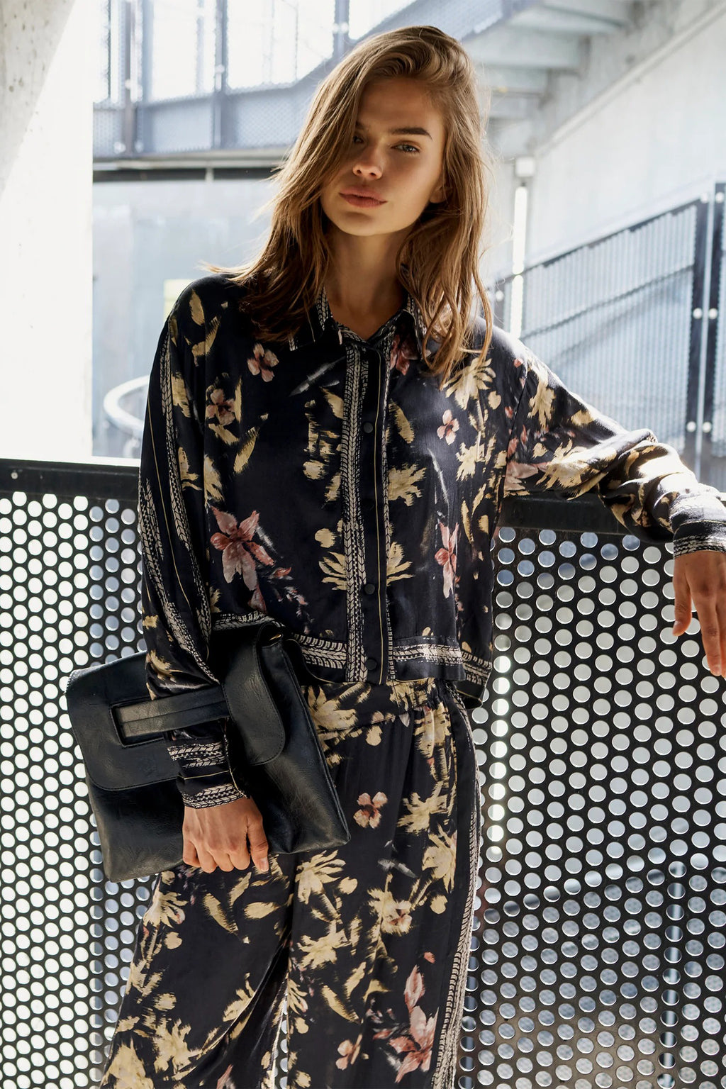 Nu Denmark Cara Black Mix Print Shirt 8746-40 000