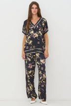 Nu Denmark Cara Black Mix Print Trousers 8746-10 000