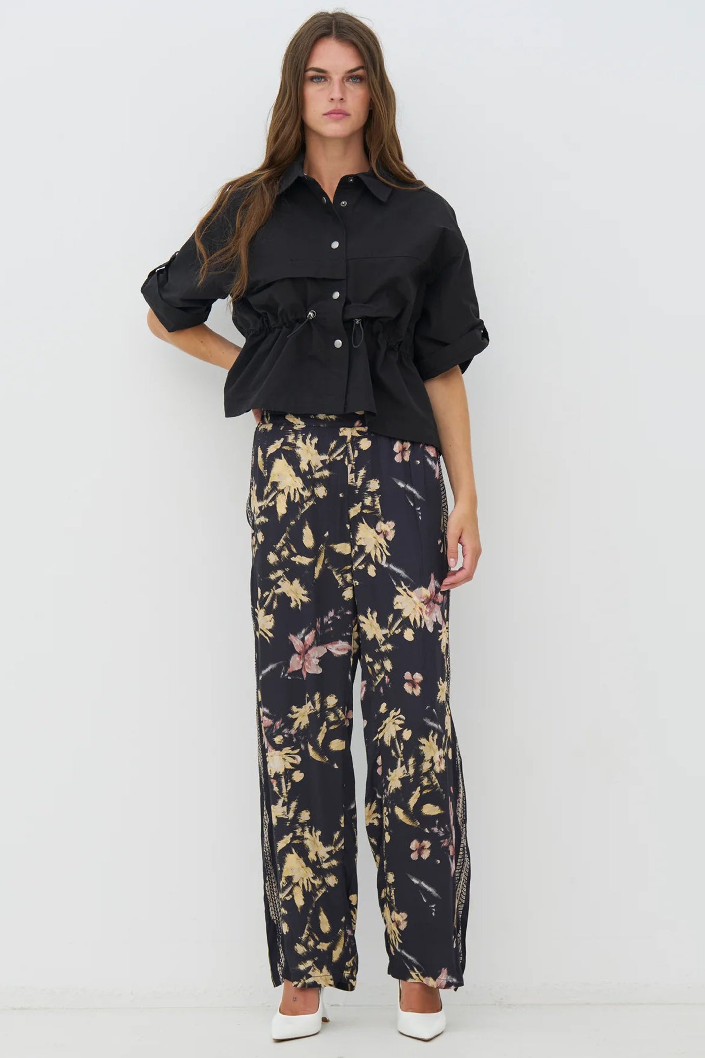 Nu Denmark Cara Black Mix Print Trousers 8746-10 000