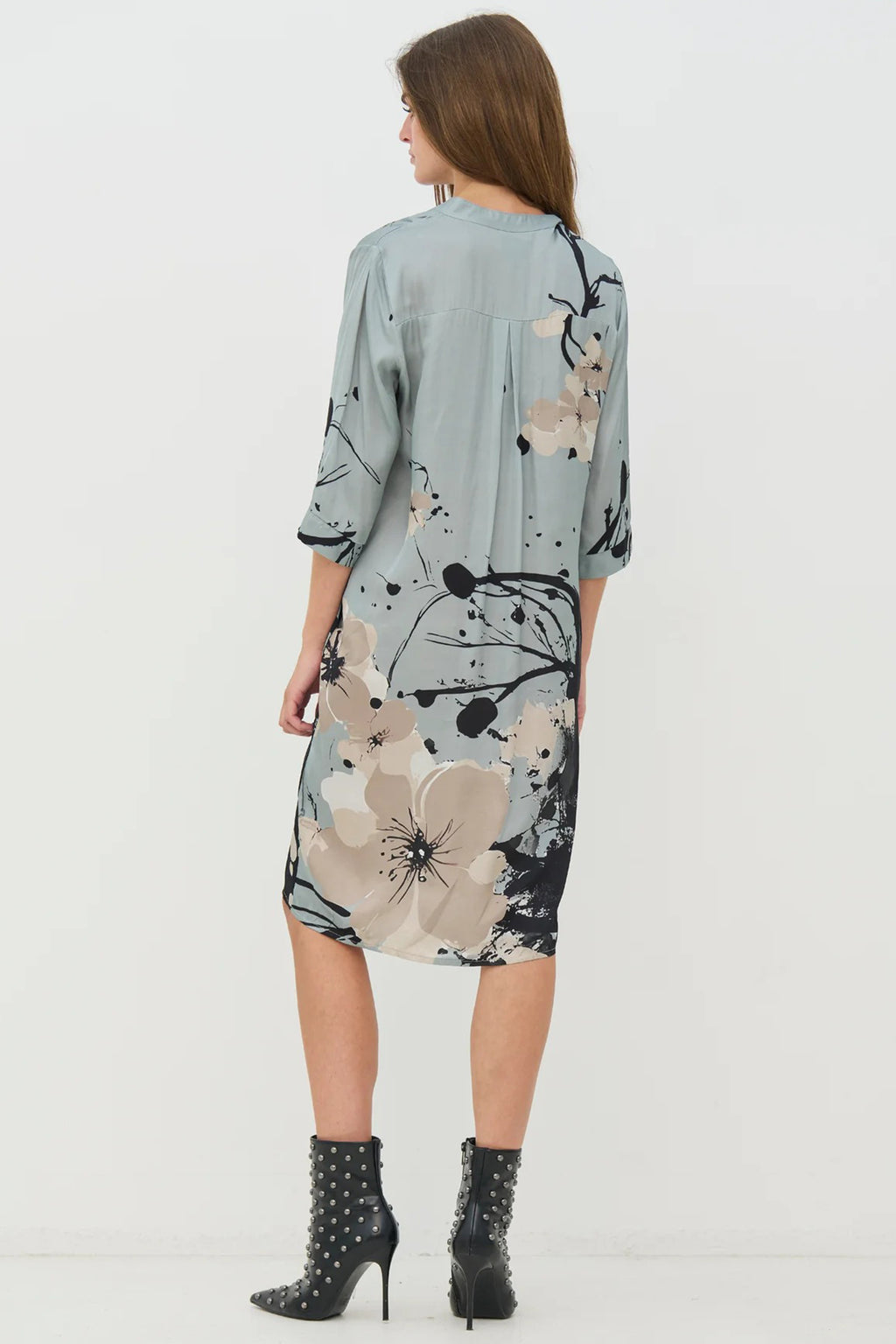Nu Denmark Cilje Blue Mint Mix Print Tunic Dress 01-26 303