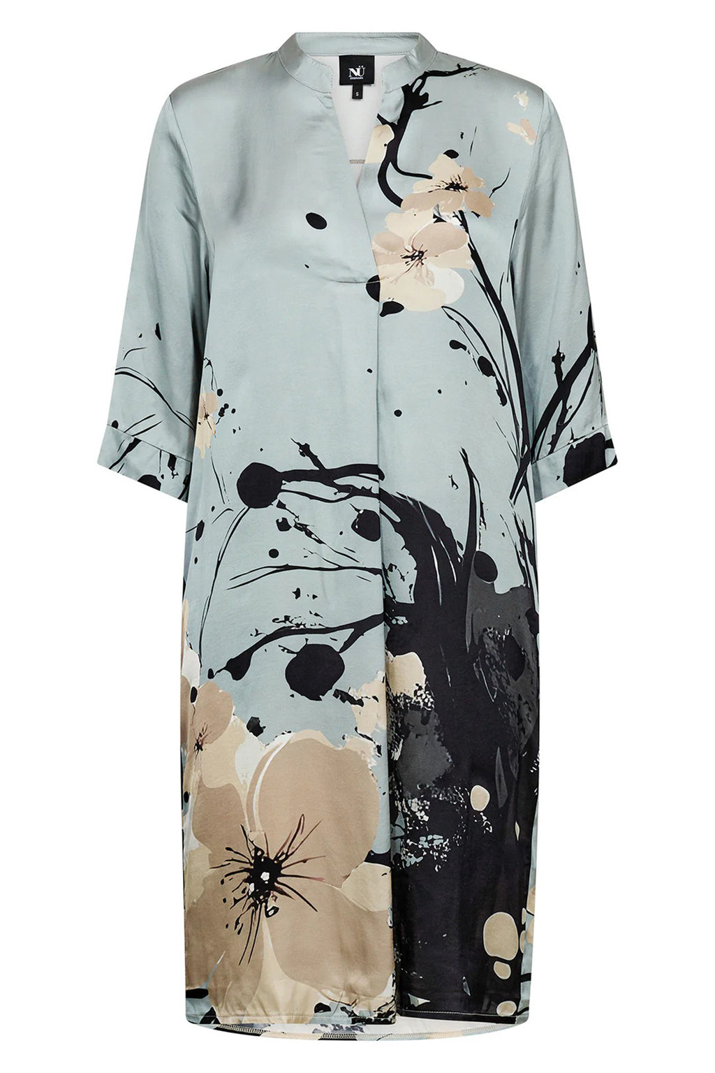 Nu Denmark Cilje Blue Mint Mix Print Tunic Dress 01-26 303