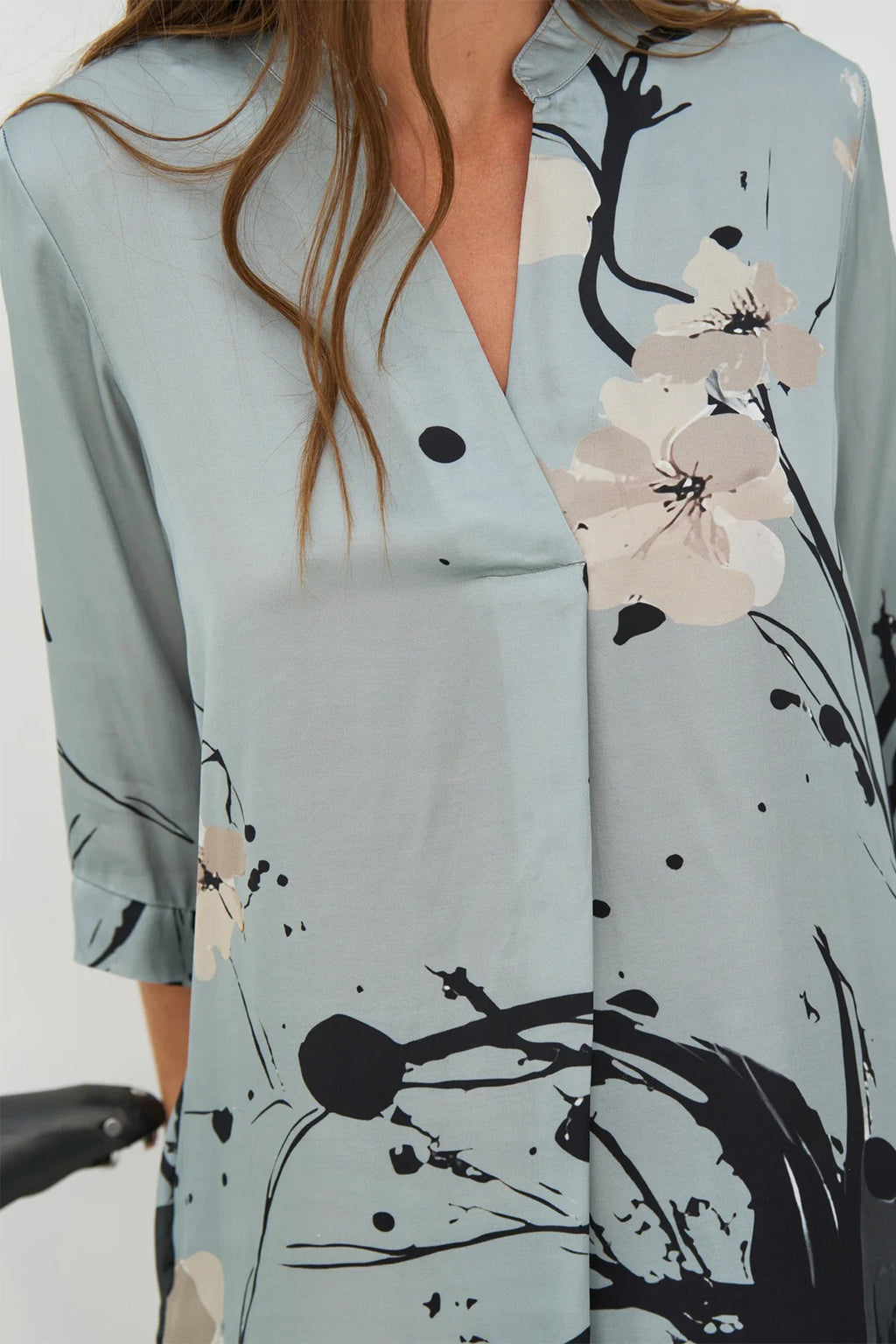 Nu Denmark Cilje Blue Mint Mix Print Tunic Dress 01-26 303