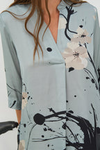 Nu Denmark Cilje Blue Mint Mix Print Tunic Dress 01-26 303