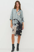 Nu Denmark Cilje Blue Mint Mix Print Tunic Dress 01-26 303