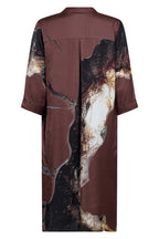 Nu Denmark Cilje Brown Mix Abstract Print Tunic Dress 01-26-015, back packshot