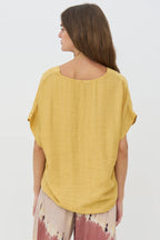 Nu Denmark Cinda Honey Gold Short Sleeve Blouse 06-40 684