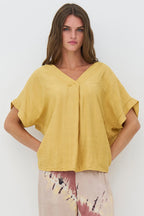 Nu Denmark Cinda Honey Gold Short Sleeve Blouse 06-40 684