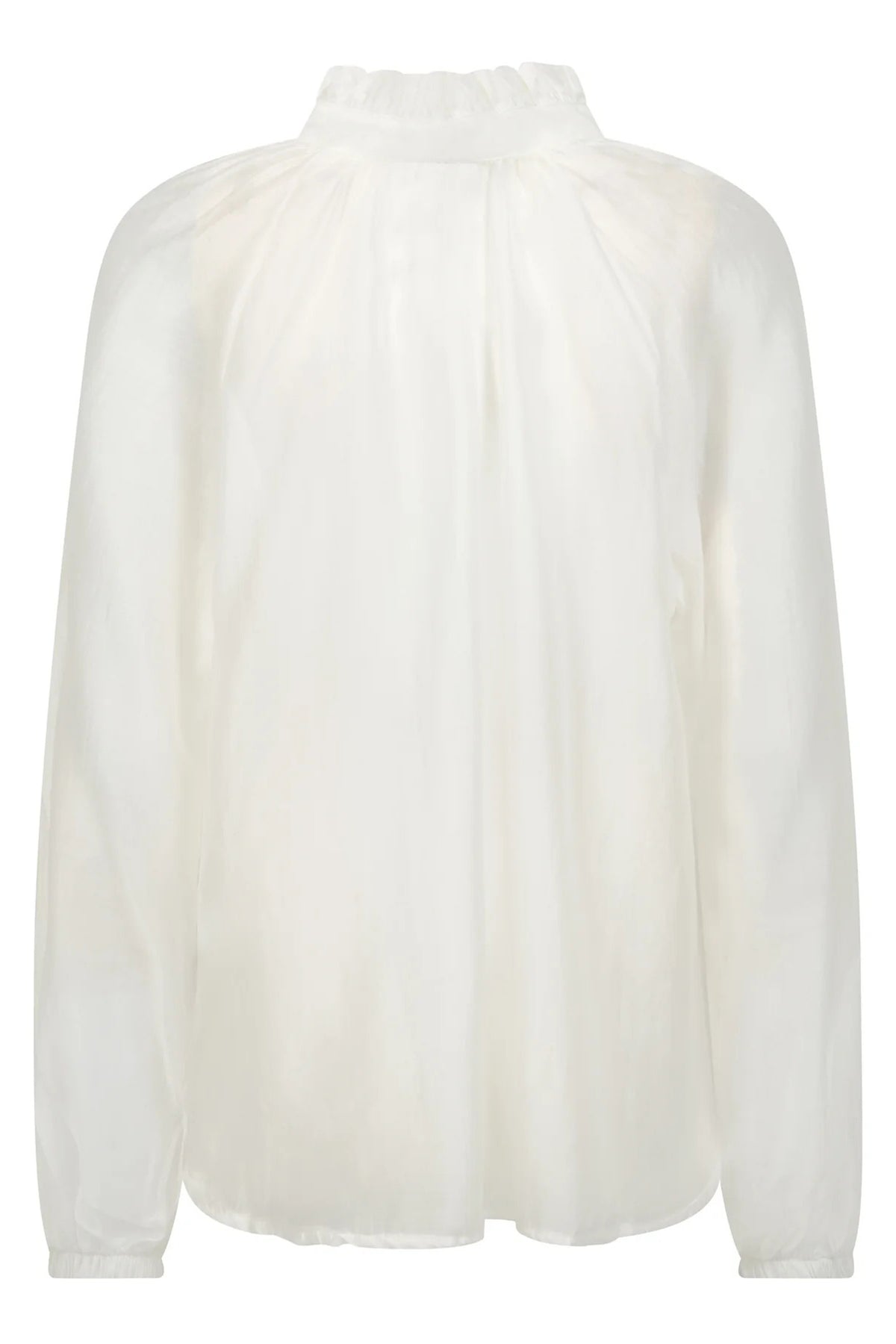 Nu Denmark Elly Creme White Tie Neck Sheer Blouse 8977-40, back packshot