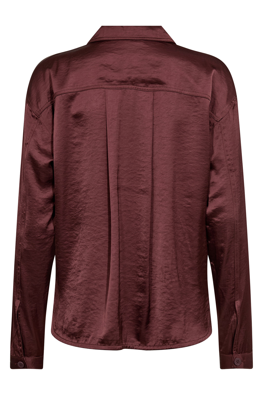 Nu Denmark Emory Burgundy Red Satin Overshirt 8928-40, back packshot