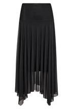 Nu Denmark Enya Black Handkerchief Hem Mesh Midi Skirt 8932-20, front packshot
