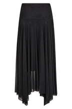 Nu Denmark Enya Black Handkerchief Hem Mesh Midi Skirt 8932-20, back packshot
