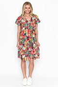 One Summer Nicola Poppatch print cap sleeve dress at OSO Boutique