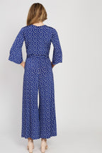 Onjenu Laurie navy polka dot jumpsuit at OSO Boutique