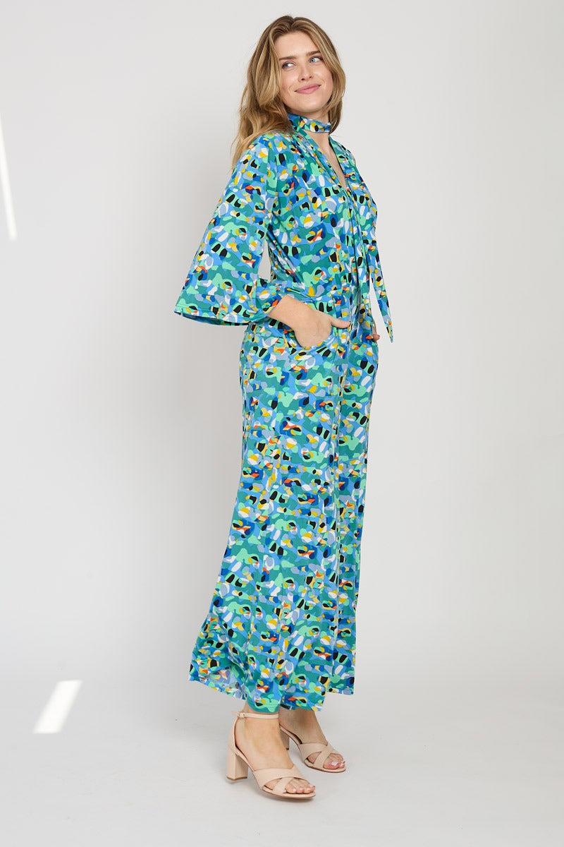 Onjenu Laurie green multicolour print jumpsuit at OSO Boutique