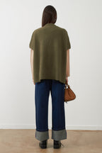 Orfeo Paris Clarisse Kaki H26 Green Cardigan SWT1717H267, back view