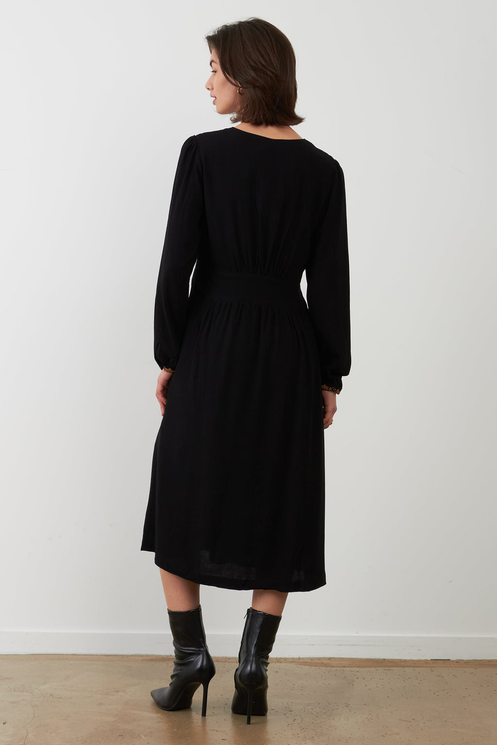 Orfeo Paris Gina Black Dress DS1884, back view