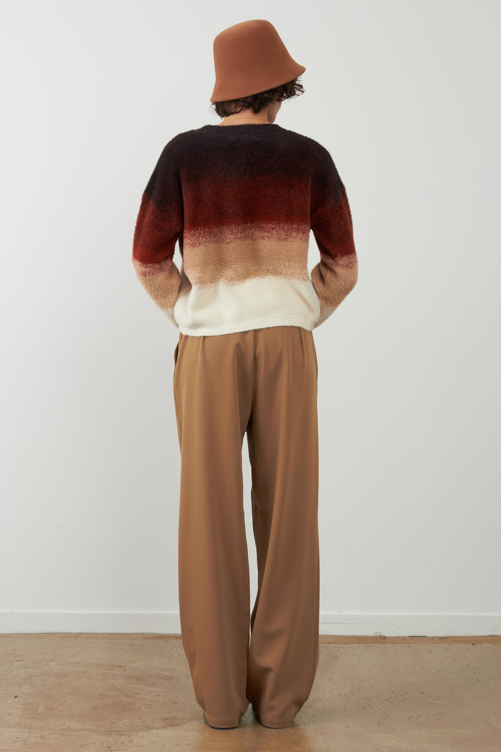 Orfeo Paris Josepha Chocolate Brown Jumper SWT5110, back view