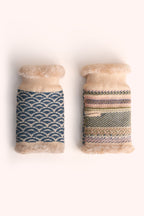 Powder Agatha Denim Mix Blue Wrist Warmers AGA3, front view