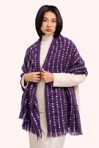 Powder Dakota Damson Purple Scarf DAK6, worn view