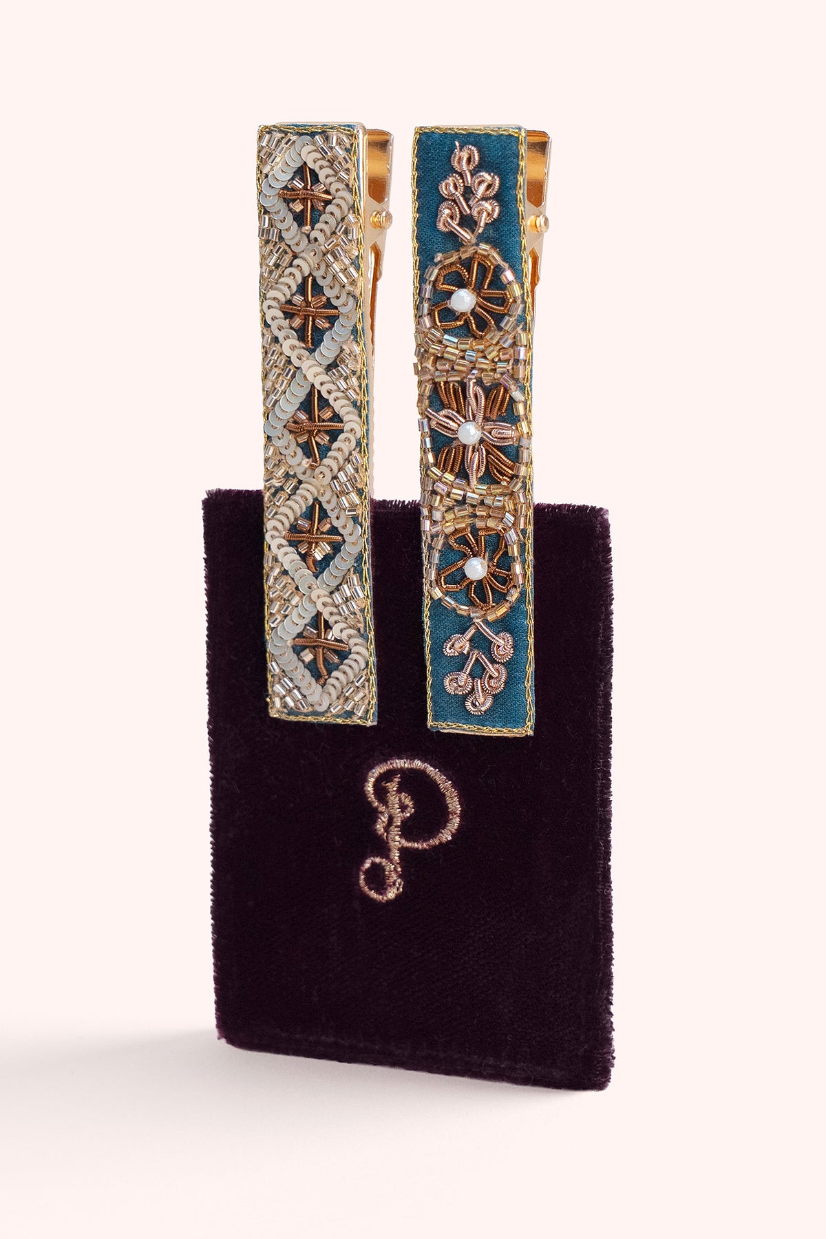Powder Diamond Scroll Multicolour Hair Bars BAR28, front view