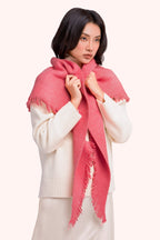 Powder Emily Coral Pink Scarf EMI4, worn view