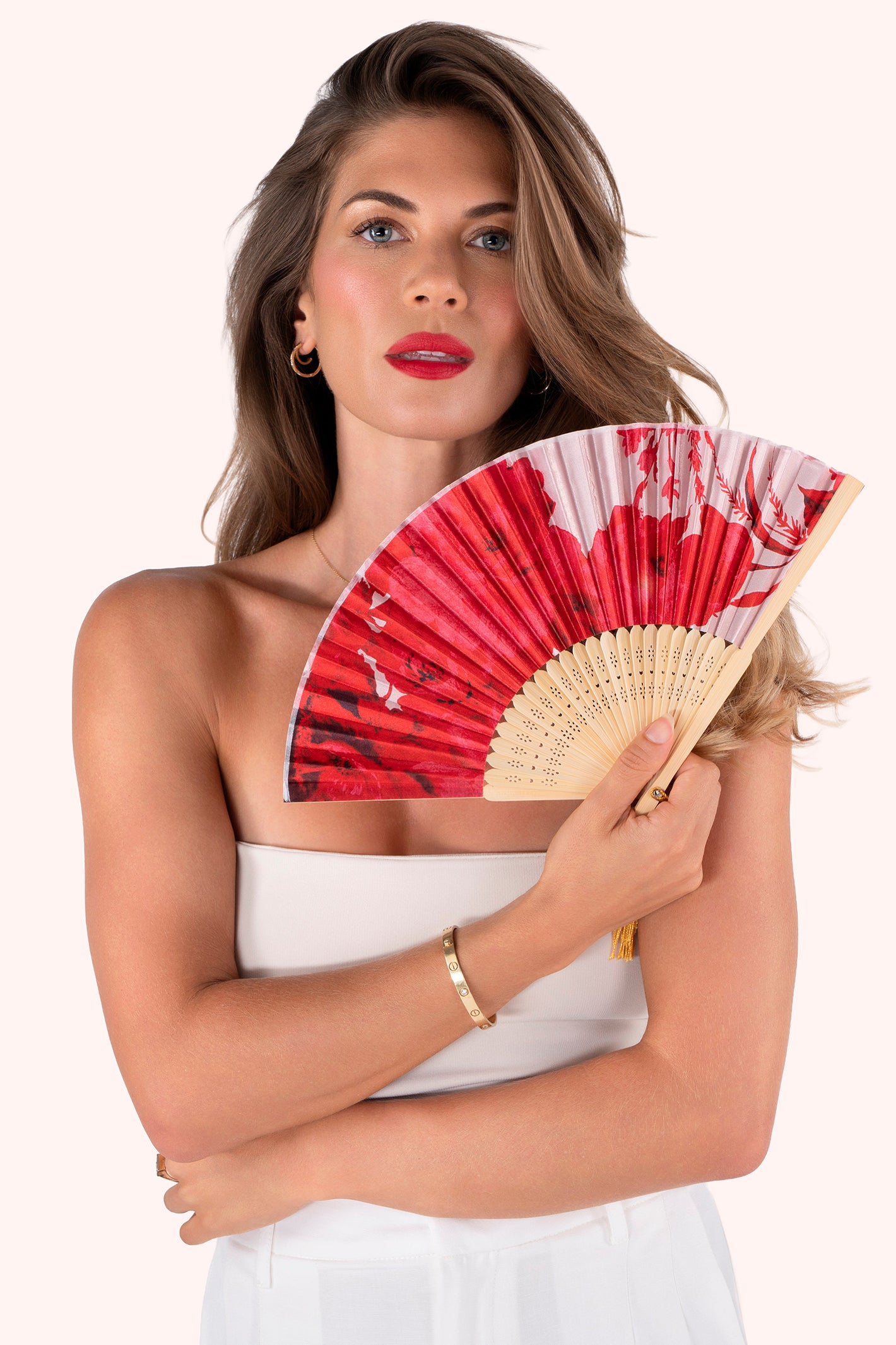 Powder FAN28 Rouge Blooms Fan