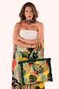 Powder FBT6 Exotic Leaves Fringe Box Bag