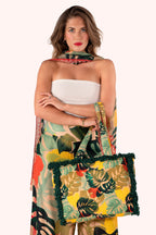 Powder FBT6 Exotic Leaves Fringe Box Bag