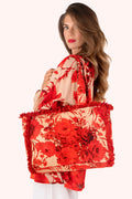 Powder FBT7 Rouge Blooms Fringe Box Bag