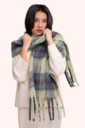 Powder Flora Damson Mix Multicolour Scarf FLO18, worn view