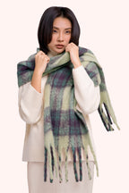 Powder Flora Damson Mix Multicolour Scarf FLO18, worn view