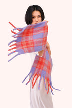 Powder Flora Tangerine Mix Multicolour Scarf FLO19, worn front view