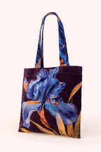 Powder Iris Navy Velvet Tote TOT28, front view