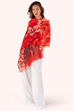 Powder LIN39 Rouge Blooms Linen Cotton Scarf