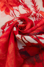 Powder LIN39 Rouge Blooms Linen Cotton Scarf