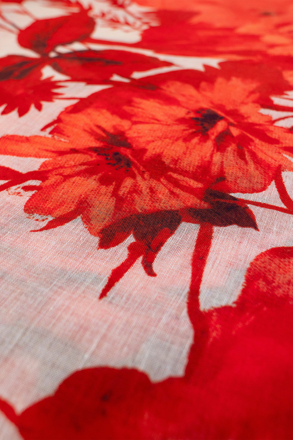 Powder LIN39 Rouge Blooms Linen Cotton Scarf