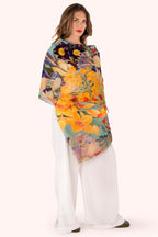Powder LIN42 Spring Flora Linen Cotton Scarf