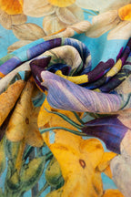 Powder LIN42 Spring Flora Linen Cotton Scarf