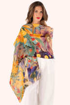 Powder LIN42 Spring Flora Linen Cotton Scarf