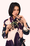 Powder Midnight Orchid Multicolour Jewellery Roll JRO8, worn view