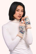 Powder Scandi Cosy Cream White Wrist Warmers COS146, worn view