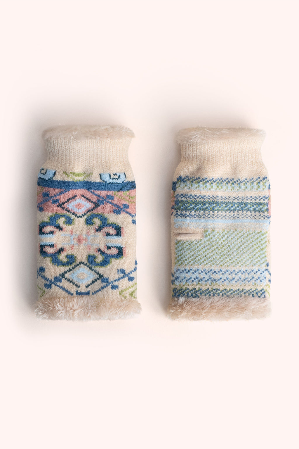 Powder Scandi Cosy Cream White Wrist Warmers COS146, front view