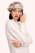 Powder Scandi Cream Mix White Beret BER8, worn view