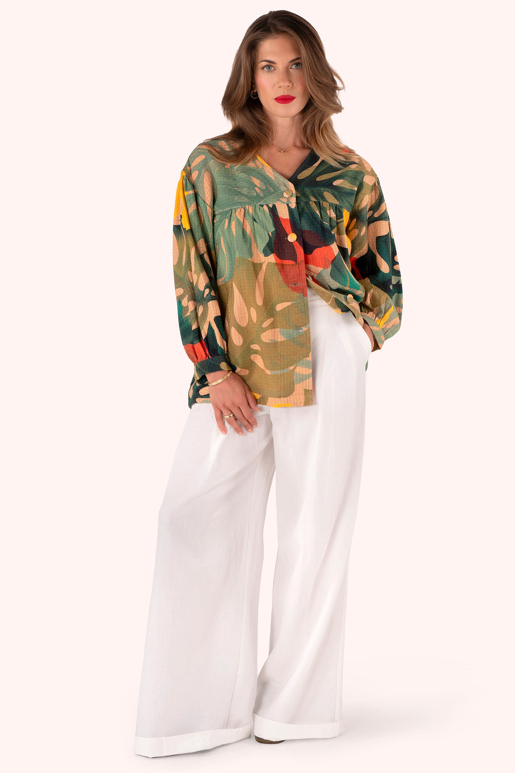 Powder SCJ2 Exotic Leaves Ladies Shirt