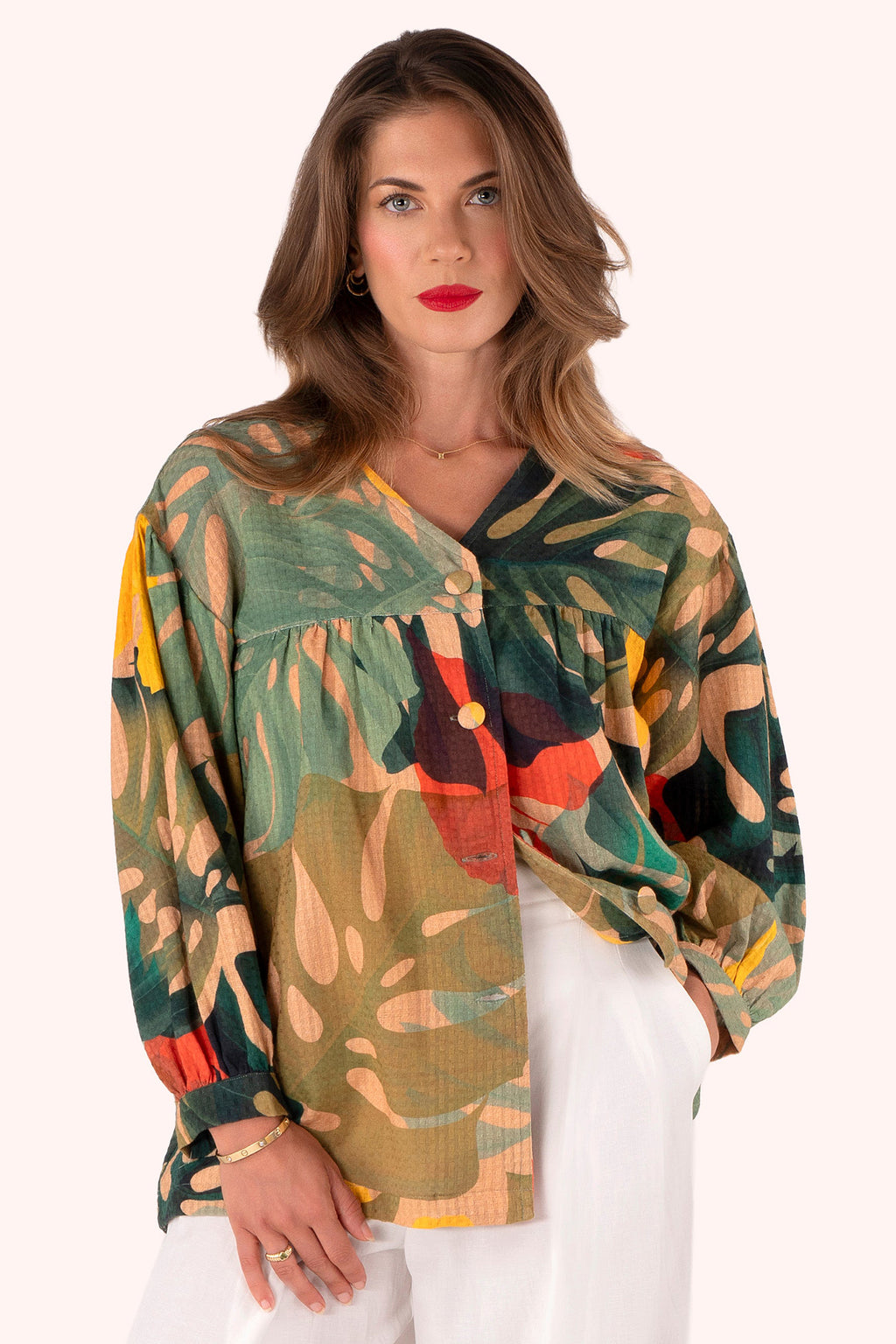 Powder SCJ2 Exotic Leaves Ladies Shirt