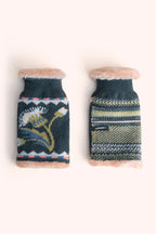 Powder Thistle Navy Wrist Warmers COS152, front view