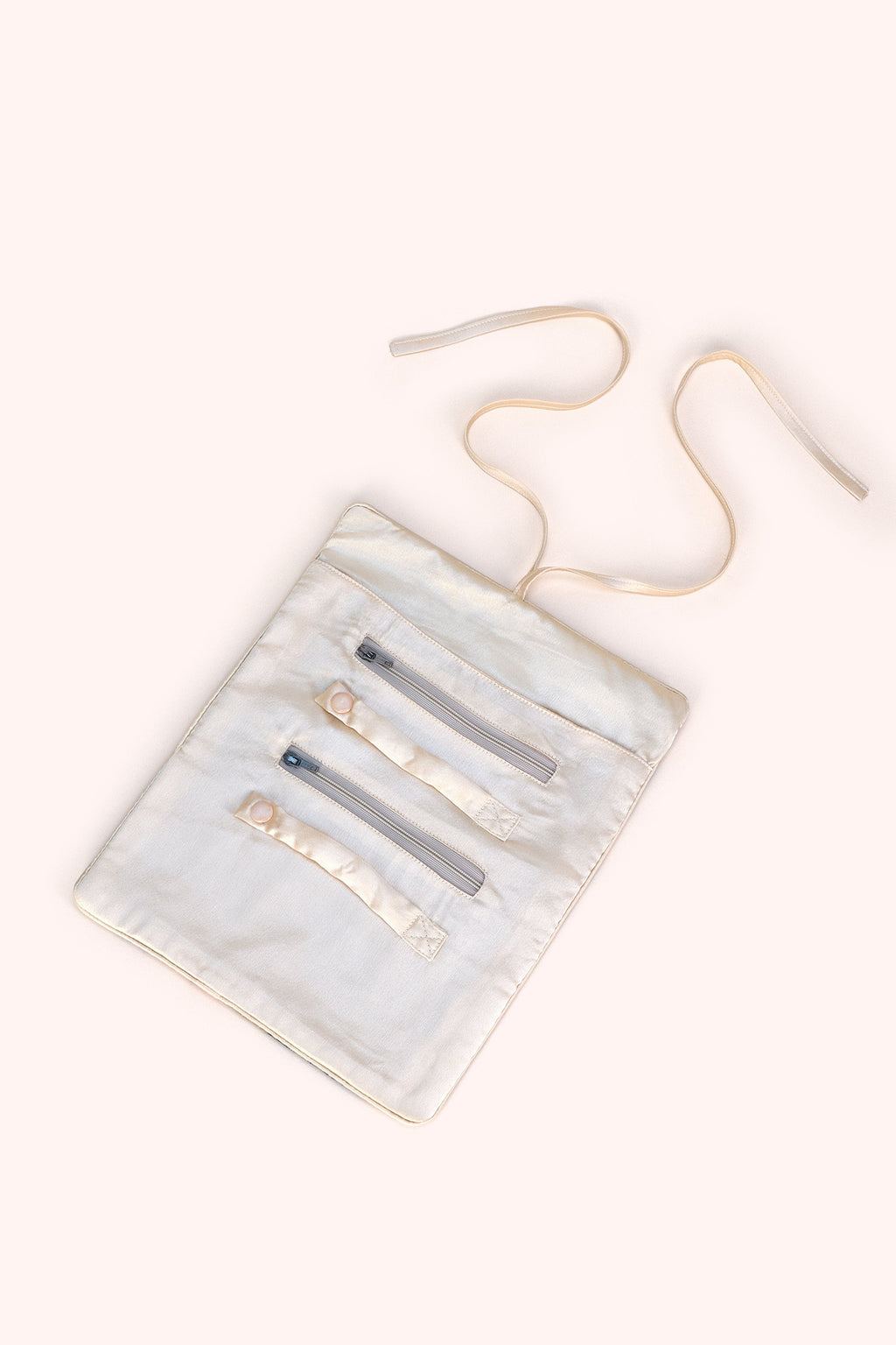 Powder Tulip Multicolour Jewellery Roll JRO9, open with compartments